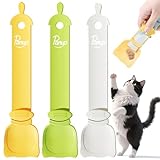 Panup Cat Strip Feeder - 3 Colors Cat Stripe Squeeze Spoon, Cat Treat Feeding Spoon, Cat Food Spoon for Wet Food, White, Green, Yellow