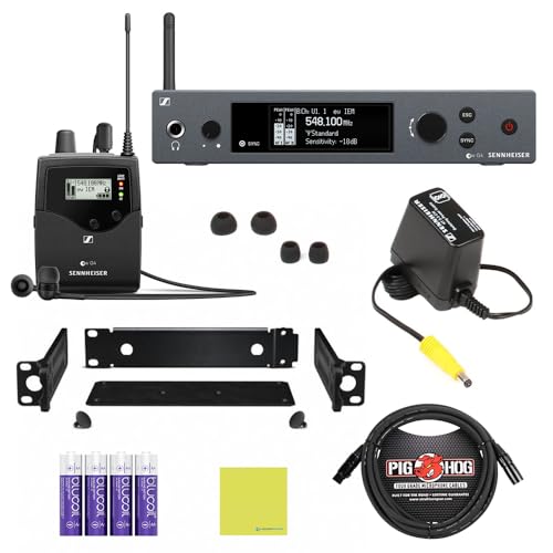 Image of Sennheiser Bundle ew IEM G4-G Bundle - Wireless - in-Ear Monitoring System | Complete Stage Kit for Uninterrupted Shows - Pig Hog PHM10 8mm Mic Cable, 4-Pack Blucoil AA Batteries and Polishing Cloth