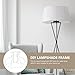 DOITOOL Lampshaft Stand 11.41X11.41X7.95In Industrial Lamp Holder Frame for Diy Lampshades E27 Base Iron Construction