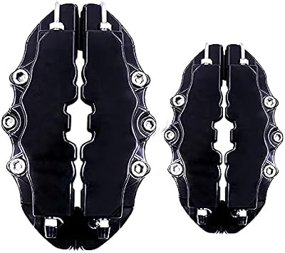 Caliper Covers,2 Pair Durable Quality Black ABS Plastic 3D Disc Brake Caliper Cover Front & Rear Car Brake Caliper Cover for 1415 Inches,Black