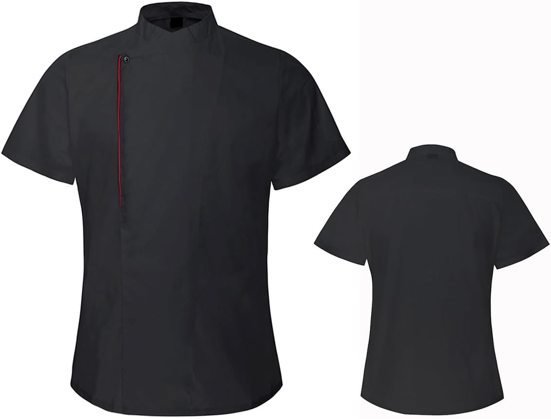 TopTie Women's Chef Coat Short Sleeve Chef Jacket - Image 6