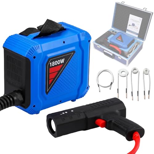 110–220 V Induktionsbolzenheizwerkzeug, 1800 W magnetische Heizung mit 4 Spulen und robustem Tragekoffer für effizientes Entfernen von Muttern, Schrauben und Lagern