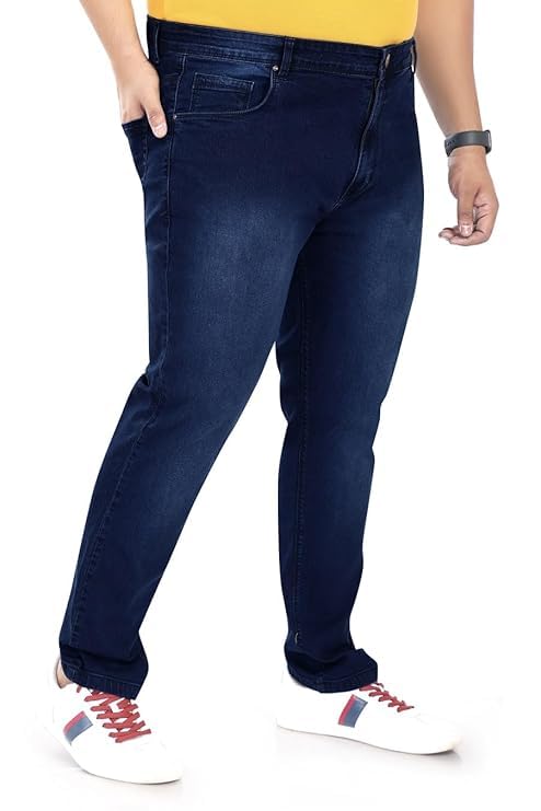 Image of Pluss Tribe - Plus Size Jeans for Men - Denim Jeans - Ideal for Casual, Office Available Sizes : 40 to 52
