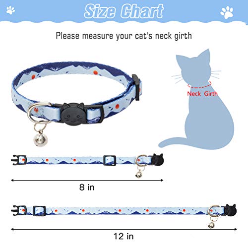 SCENEREAL Natural Scenery Series Breakaway Cat Collar with Bells, 2 Pack Soft Adjustable Kitten Collars for Cats Puppies… - Image 2