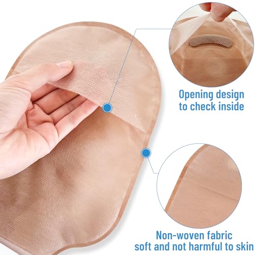 Jenshhch 22 PCS Colostomy Bags Ostomy Supplies, One Piece Drainable Ostomy Bag for Adult with Closure, 15mm-60mm Cut-to-Fit Urostomy Bag, Ileostomy Supplies for Ileostomy Stoma Care - Thumbnail 6