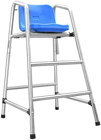 Stainless Steel Lifeguard Chair - 180cm, Armless, Comfortable, Modern Outdoor Design, Durable ABS, Max Weight 300kg, Ideal for Pools & Beaches, Stable Tower Base