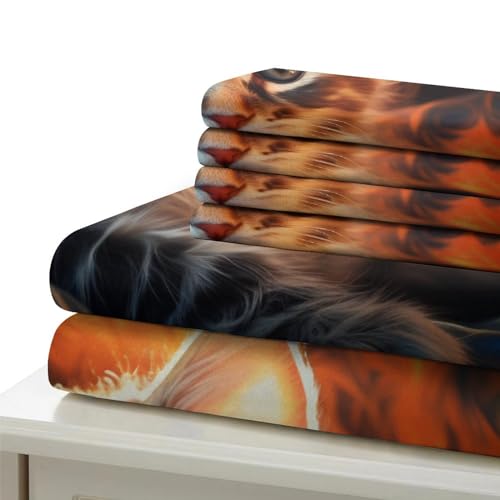 Housses de couettes chat imprimé 3D parure de lit 3 pièces avec fermeture éclair - 7