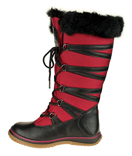 PAJAR Women's Grip Star Tall Winter Waterproof Insulated Snow Boot With Side Zipper and Laces