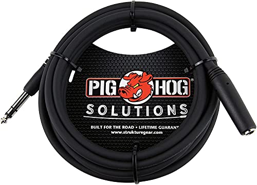 Pig Hog PHX14-10 1/4" TRSF to 1/4" TRSM Headphone Extension Cable, 10 Feet by Pig Hog - Used condition - US$8.79