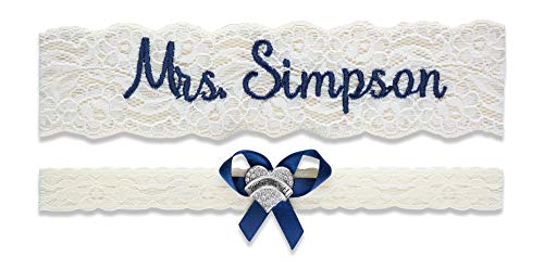 Wedding Garter For Brides Personalized Bridal Custom Garters No Slip Lace (Small (16" - 17"), Ivory) #TOP21