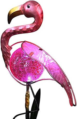 Flamingo Solar Stake Lights That Will Transform Your Garden Ambiance 3 Bright Zeal 14" Big Metal Outdoor Solar Lights Waterproof Flamingo Garden LED Stake Light - Solar Pink Flamingos Yard Ornaments - Stake Lights Yard Decor Metal Yard Art