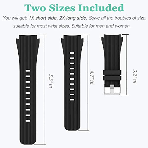 HSWAI Compatible Samsung Galaxy 46mm/ Gear S3 Frontier/Classic Watch Bands, Soft Silicone Band 22mm for Samsung Galaxy Watch SM-R800 (46mm)，Gear S3 Frontier, Classic Smart Watch.
