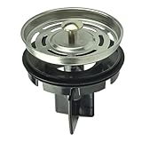 Anneome Tappo per l'Acqua del Trituratore di Rifiuti in ABS e Acciaio Inox 304 Filtro Multifunzionale per Lavandino Fibbia a Tre Punti Resistente alla Corrosione e Facile da Pulire