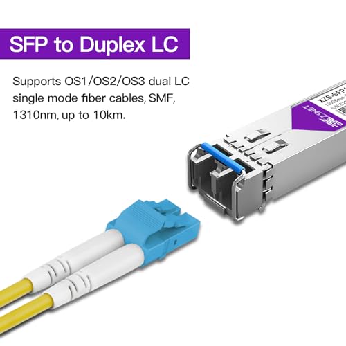 Image of 1000BASE-LX SFP Transceiver, 1.25G SFP to LC Single Mode Fiber Module Compatible for Cisco GLC-LH-SMD, Ubiquiti UniFi UF-SM-1G, Mikrotik, Meraki, Netgear AGM732F, D-Link and More, 2 Pack