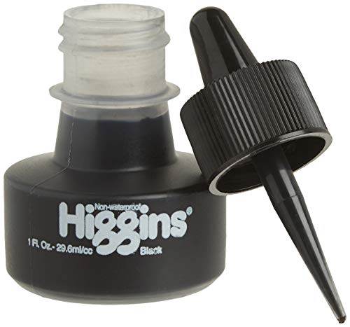Higgins Pigmented Drawing Ink, Black, 1 Ounce Bottle (44021) #TOP3