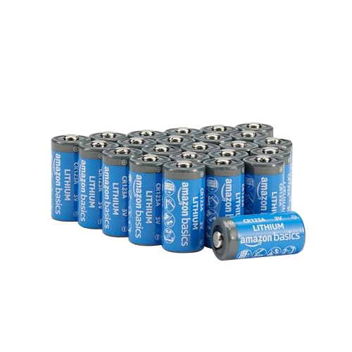 Amazon Basics 24-Pack Non-Rechargeable CR123A Lithium Batteries, 3 Volt, Up to 10-Year Shelf Life, 1550mAh by Amazon Basics - Used condition - US$35.99