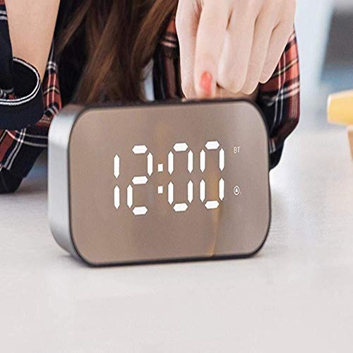 YANG1MN BYY Alexa Smart Speaker,Portable Wireless Speakers,Wireless Bluetooth Speaker Mini Subwoofer, Mirror Alarm Clock Smart Small Speaker-red_145x68x54mm,Portable Wireless Speakers,Smart Speaker Bl