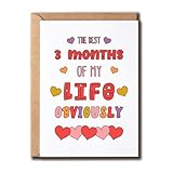 NSLDesigns The Best 3 Months Of My Life Obviously - 3 Month Anniversary - Gifts For Boyfriend Girlfriend - Dating Anniversary - Anniversary Cute