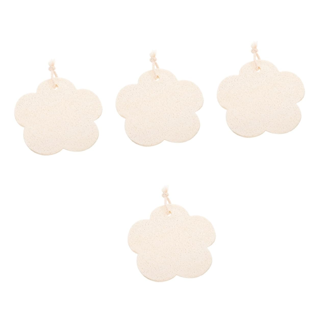 Beaupretty 4 Piezas Lufa de algodón con forma de flor esponja de baño de flores linda esponja de ducha esponja vegetal esponjas depurador de esponja de esponja de ducha esponja de lufa patrón