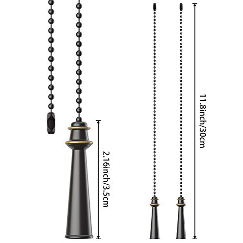 4 Packs Ceiling Fan Pull Chains Pendant Pull Chain Extension Ceiling Fan Chain Extender with Oil Rubbed Bronze Finish for Ceiling Light Lamp Fan Chain - Image 4