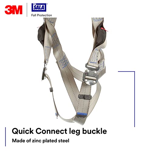 Image of 3M DBI-Sala ExoFit X100 Comfort Construction Positioning Safety Harness with Weight Distribution, OSHA, ANSI, 2 D-Ring Connections, Quick Connect Leg and Chest Buckles, Zinc Plated Steel, 1401054, 2X