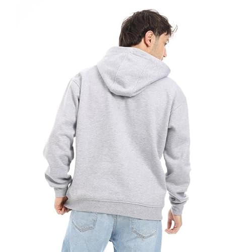 سويت شيرت بغطاء للرأس سهل الارتداء من الصوف مخيط للرجال من بافون، مقاس XXL لون رمادي