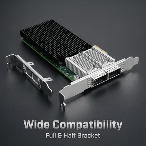 Image of Vogzone 100GbE NIC Card for Mellanox MCX456A-ECAT, PCIe 3.0 x16 100Gb VPI Ethernet NIC with Mellanox ConnectX-4 Chipset, Dual QSFP28 IB Network Card Support RDMA