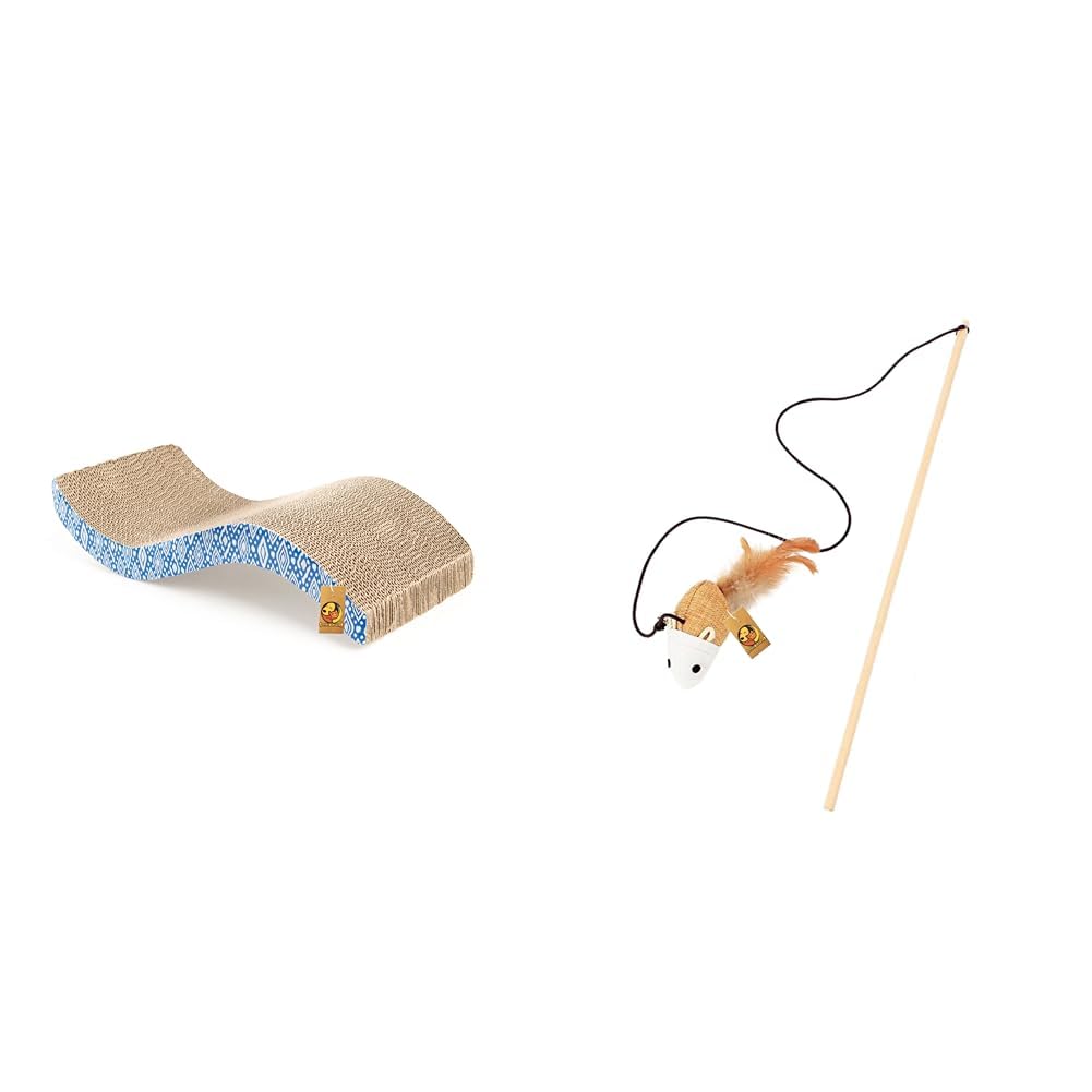 Foodie Puppies Cat Scratcher Scratching Pad Recyclable Corrugated Toy & Foodie Puppies Cat Teaser Playing Stick & Feather Interactive Teasing Wand Toy (Mouse-Bell) (B0CRVTLR9G) Amazon Price History, Amazon Price Tracker
