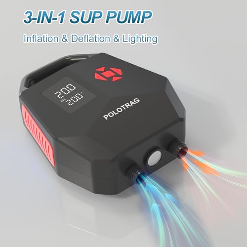 Polotrag Paddle Board Pump, Sup Pump Electric Portable With Auto-Off/Deflation, Dual Stage 12V Dc Car Connector Air Pump For Inflatables thumb #1