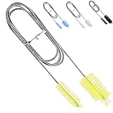 fogman パイプブラシ クリーナー ステンレス 排水管 細い 長さ ワイヤー 水槽 掃除 (200cm, イエロー)