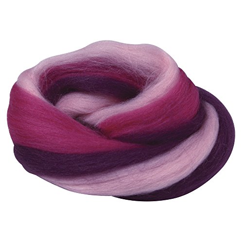 Rayher Laine Mérinos pour feutrage, fuchsia/rose/violette, 50g, fine, 100% pure laine, arts créatifs, label Eko-tex-standard 100- 5366300, Unique