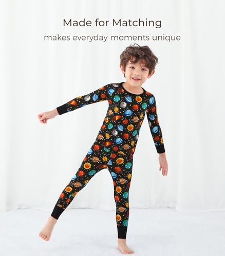 Image of Toddler Boys Girls Clothes Viscose from Bamboo Long Sleeve Top and Pants Clothing Set Soft 2Pcs Kid Outfit