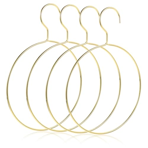 HEALSOPTHY 4pezzi Appendiabiti in Metallo Design Nordico Per Sciarpe e Cinture Resistenti Organizer Armadio Multiuso Per Accessori Colore Oro