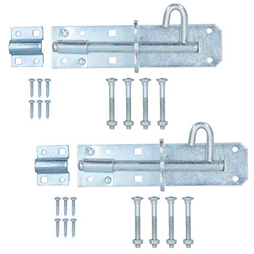 6" (150mm) Galvanised Brenton Slip Bolt Padbolt Slide Latch Lock Sheds Gates 2pk