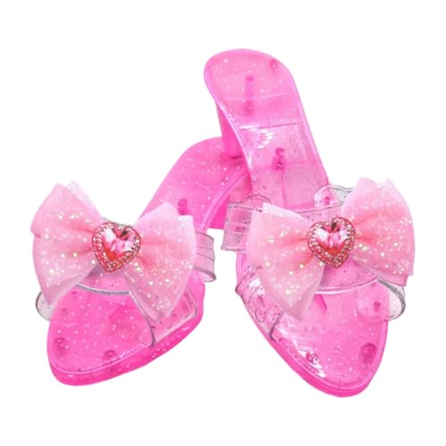 Sapatos de salto para meninas, sapatos de princesa com, brinquedos para dramatização, sandálias de gelatina para atividades de dramatização como apresentações teatrais ou eventos de cosplay, ROSA