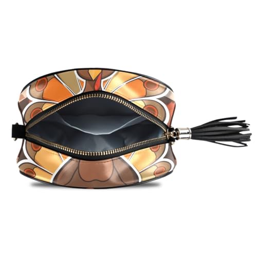Image of ALAZA Women's Happy Thanksgiving Celebration Design with Turkey Fashion Purses Bag with Metal Chain Strap for Travel Shopping