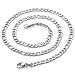Zysta Stainless Steel Figaro Link Chain Necklace 20 Inches (3-7MM Available)