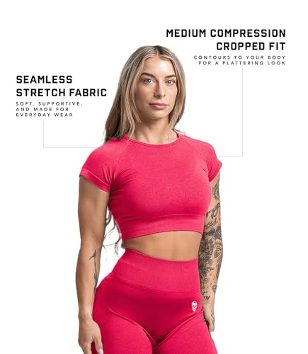 Image of Gymreapers Short Sleeve Workout Tops for Women - Crop Tops for Women Tee - Yoga Athletic Tops for Running, Gym, & Training