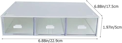 Miniatura 3 de Operitacx Organizador de escritorio de 2 piezas con 3 cajones de plástico apilable organizador de maquillaje para oficina escuela hogar