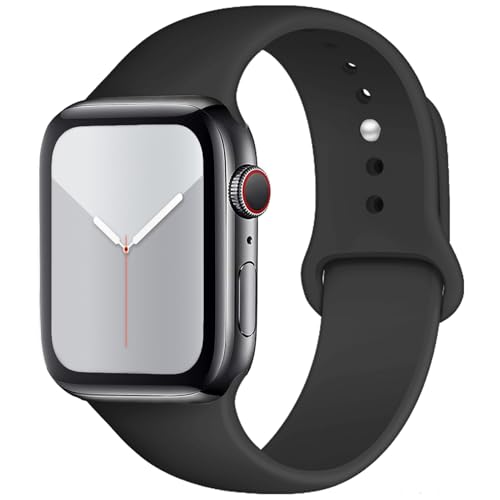 Sport Watch Band Compatible with Apple Watch Band 38mm 40mm 41mm 42mm 44mm 45mm 46mm 49mm Women Men, Soft Silicone Replacement Strap with Classic Clasp for iWatch Ultra SE Series 10/9/8/7/6/5/4/3/2/1