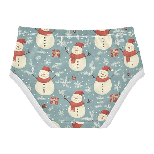 Toddlers Underwear Floral 2t Cotton Panties Little Girl Designer Briefs Underpants Christmas Snowman Blue Grey2