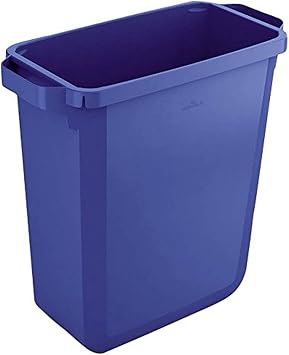 Durable DURABIN 60 Rectangular Waste Bin Blue | 60 Litre Capacity | Food and Freezer Safe | Perfect for Waste Collection or Recycling