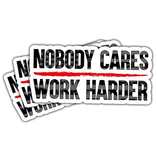 Image of 3 Pcs Nobody Cares Work Harder Sticker, Workout Gym Motivational Adulting is Hard Stickers, Truck Sticker, Sarcastic Work Stickers - Vinyl Stickers for Water Bottles Laptop Phone Car (Normal, 2 inch)