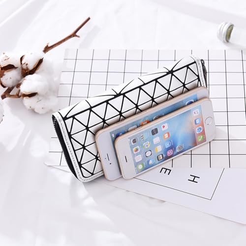 Women Wallet Slim RFID Blocking Geometric Quilted Clutch Purse Small Zipper Coin Card Holder for Daily Use Travel Party4