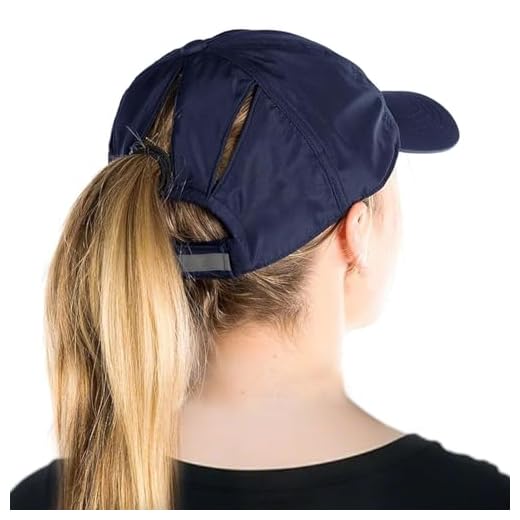 TOP-EX Womens High Ponytail Messy Bun Packable Unstructured Baseball Cap Running Hat XL XXL SPF UV Summer Golf Outdoor SPF 50 Extra Large Size 8 24" Navy Blue