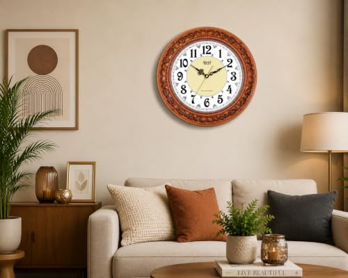Image of Ajanta Vintage Silent Sweep Clock (Maple Wood)