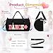 Dance Bag for Girls, KUIRAN 23L Waterproof Travel Duffel Bag with Colorful Chenille Letter, Lightweight Small Gym Sport Ballet Weekender Bag with Large Main Compartment - Black/White/Pink