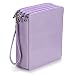 BTSKY160 Slots Colored Pencil Case- Deluxe PU Leather Handy Pencil Holder Organizer Zipper Pencil Box Large with Handle Strap for Colored Pencils Watercolor Pencils(Purple)