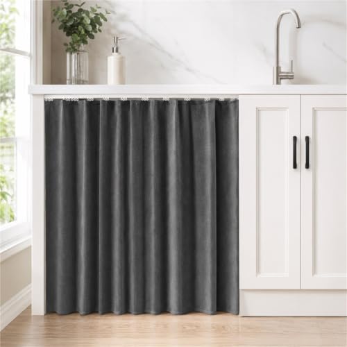 Cortina cocina franela de tacto suave en navy blue para vestidores elegantes y discretos 3