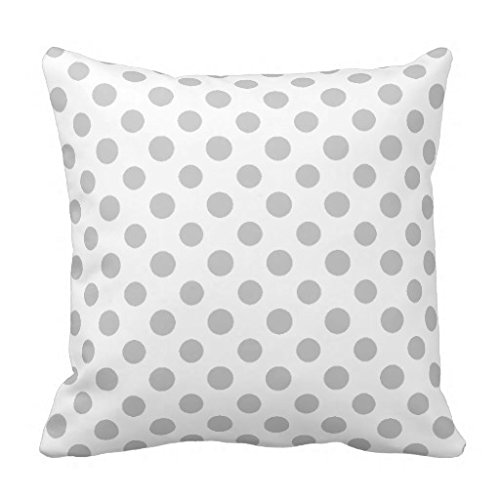 Maliyna Gray White Polka Dots Pattern Pillow Covers 18" X 18"